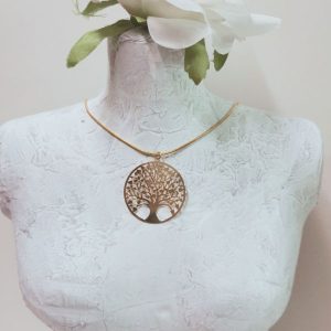 collier arbre de vie acier doré