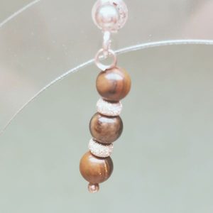 puce d'oreille argent 925 et oeil de tigre