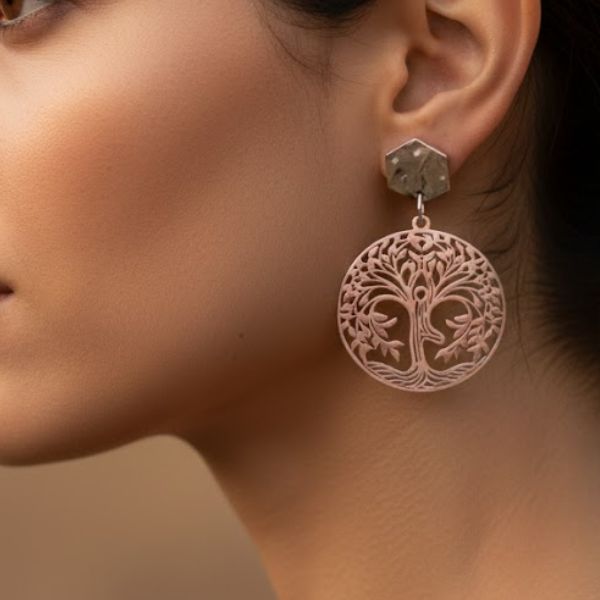 Boucle d'oreille arbre de vie zen