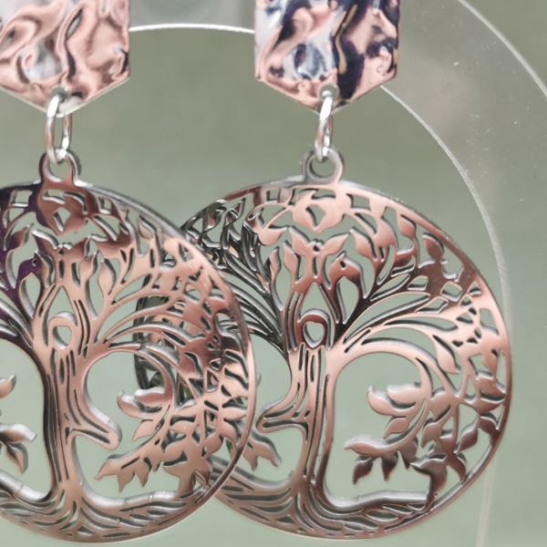 Boucle d'oreille arbre de vie zen